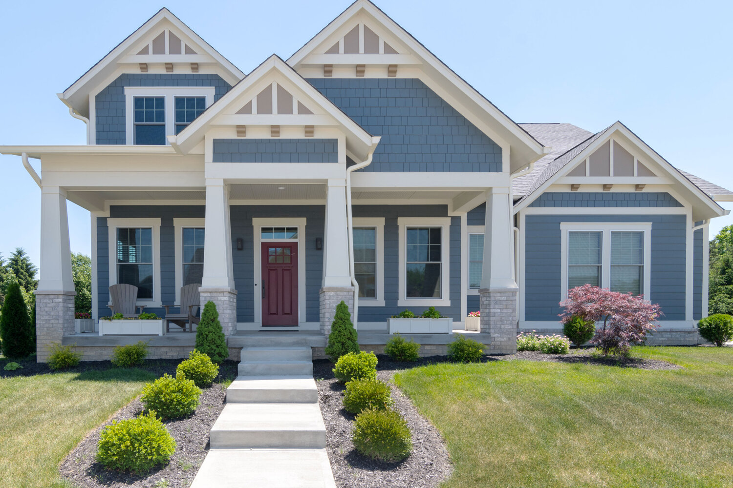 The Craftsman style offers a blend of old and new characteristics such as a covered roof.