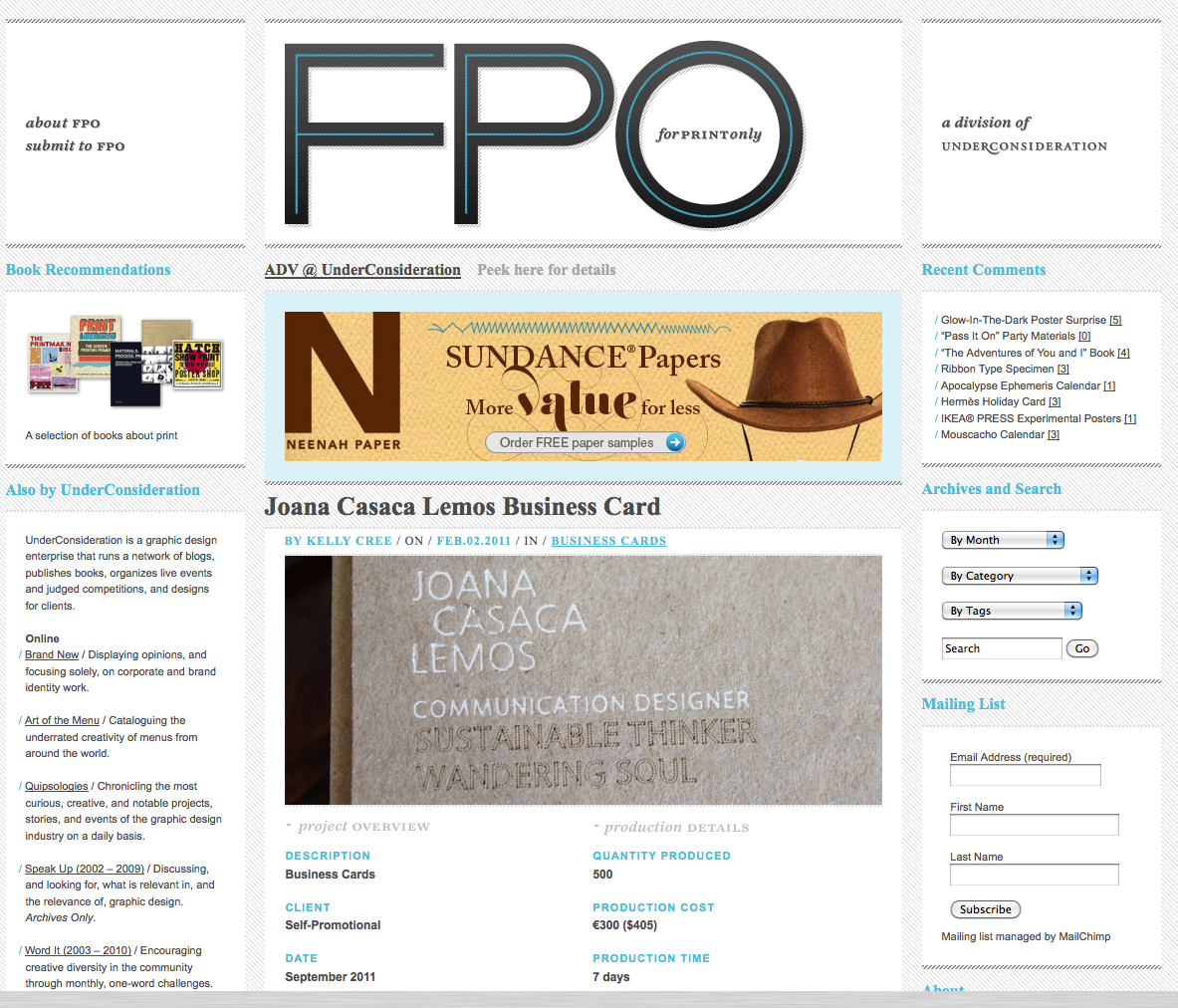 Featured: Under Consideration