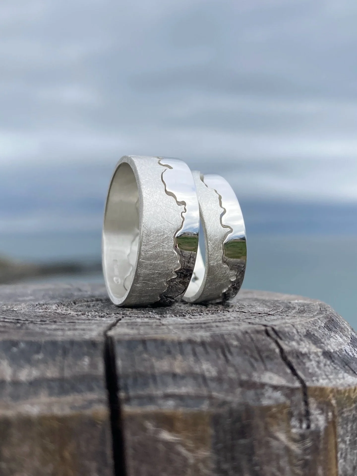 North Berwick Coastline Rings in Silver Made in Scotland