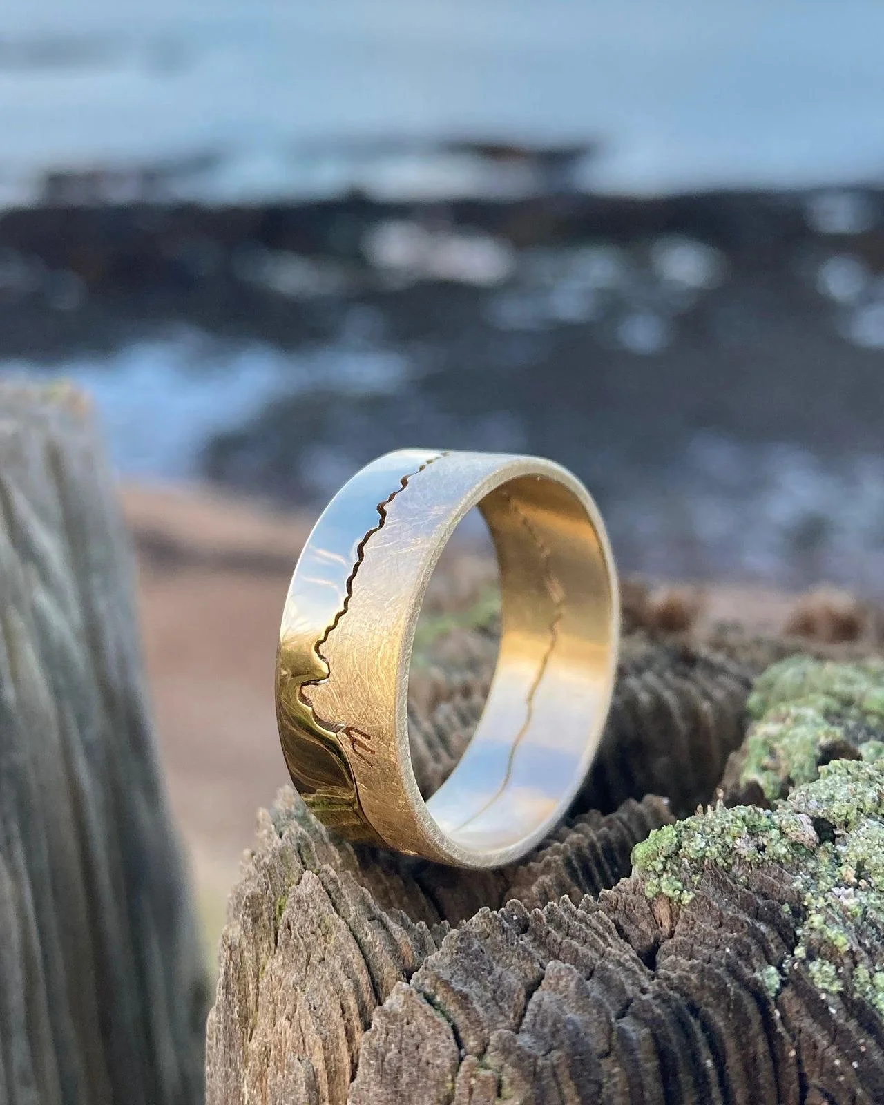 Aberdeen map ring handmade in scotland in 9ct gold