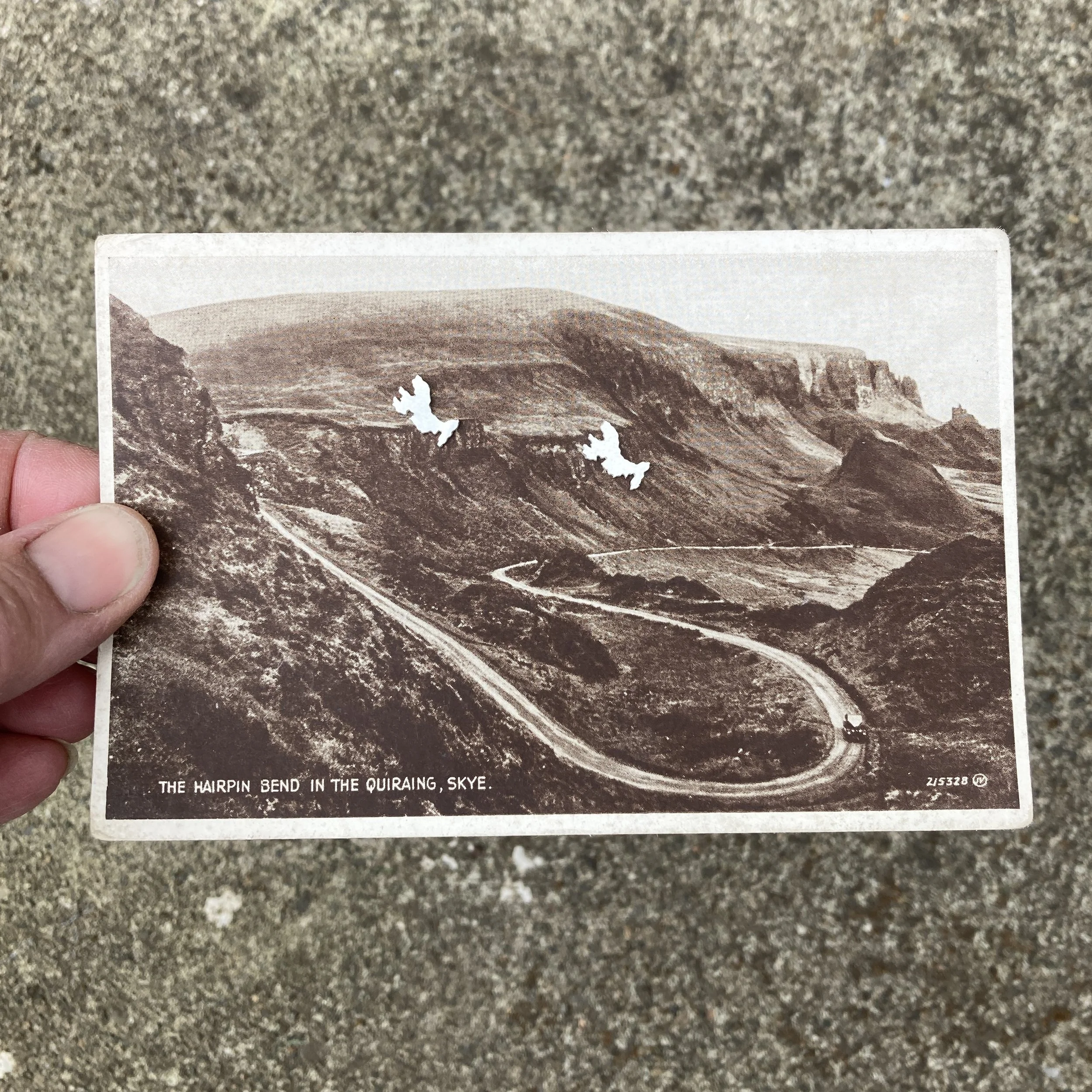Isle of Skye Outline Silver Studs | The Hairpin Bend in the Quiraing, Skye Postcard