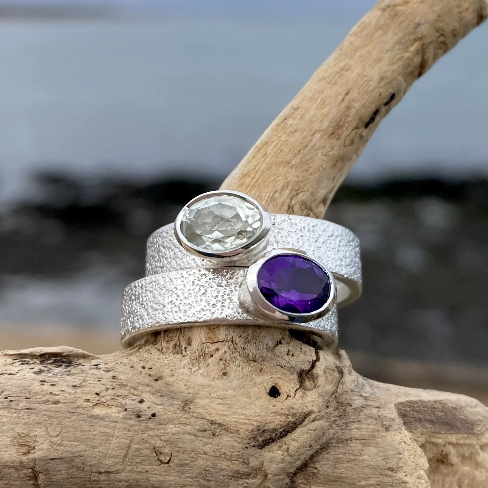 Green and Purple Amethyst Cove Ring Sterling Silver 1.JPG