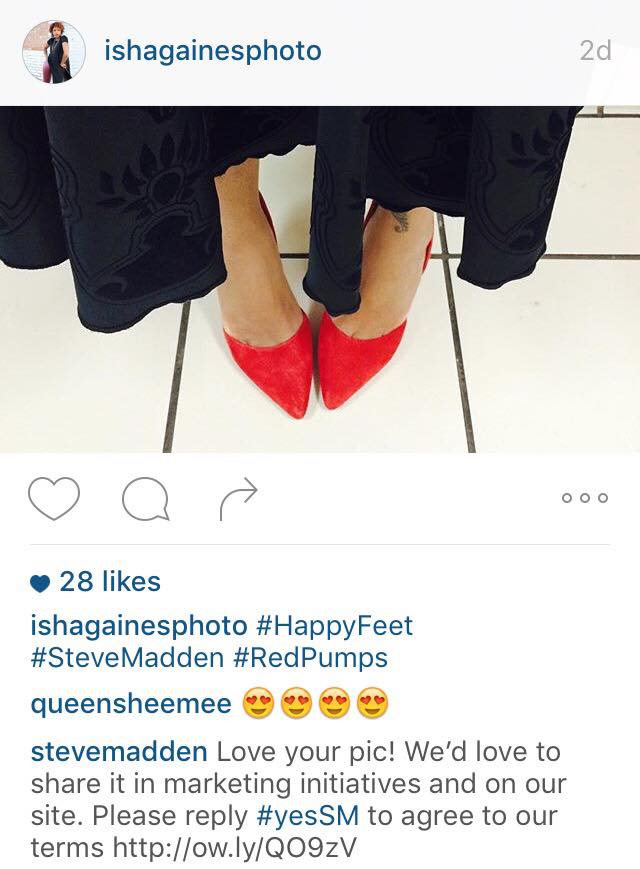 Steve Madden likes my shoes!