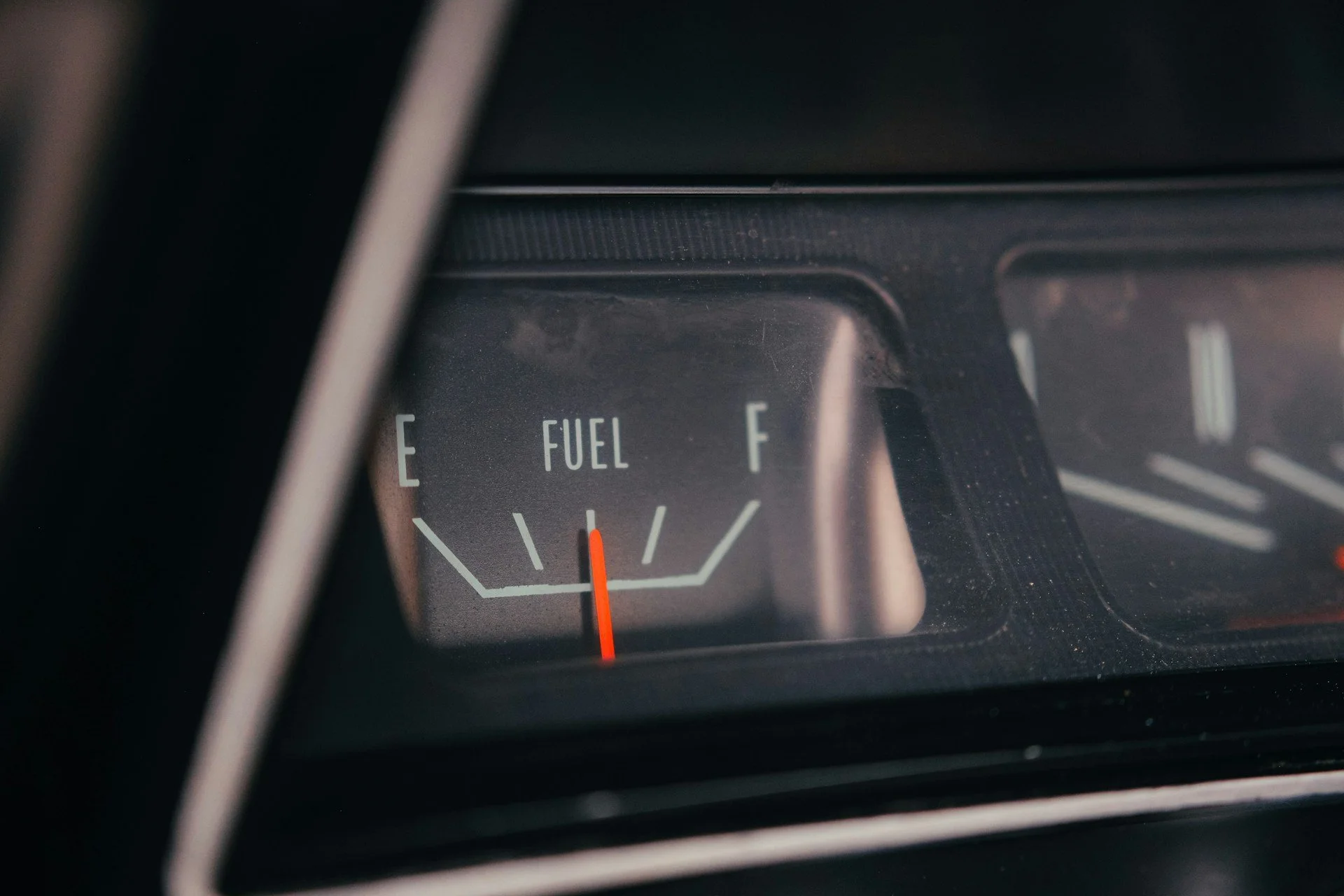 Fuel gauge on about half.