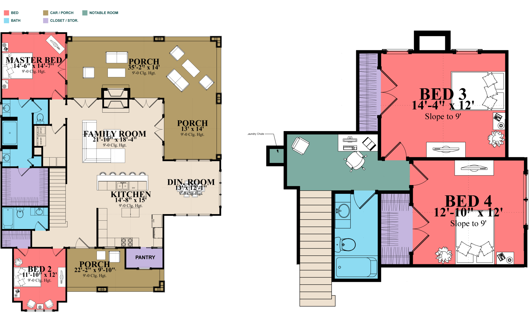 This example shows each floor being cropped from the outside of the image which makes the second floor appear larger than the first floor.