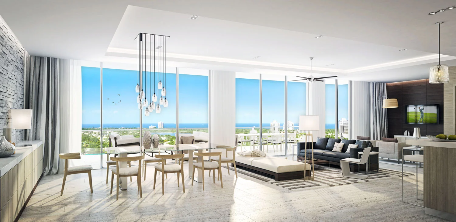 Riva Ft.Lauderdale Condo Great Room Day Time