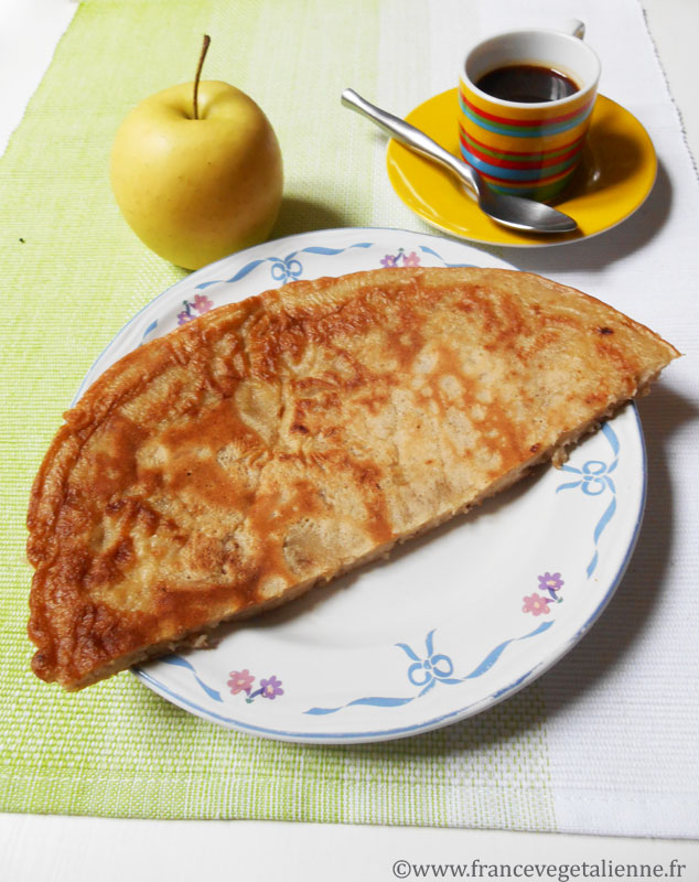 Pescajoune (crêpe aux pommes) végétalien
