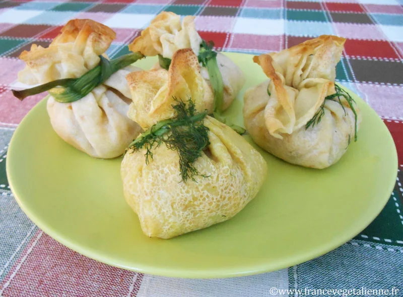 Aumônières de carottes à l'orange (vegan)