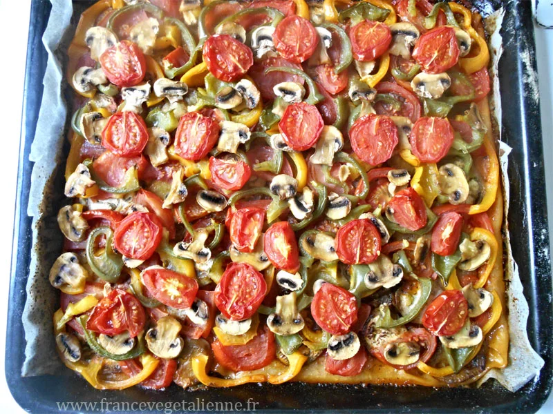 Pizza provençale (végétalien; vegan)
