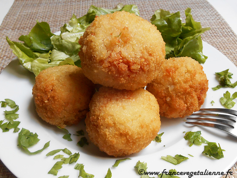 Arancini (boulettes de riz; recette végane)