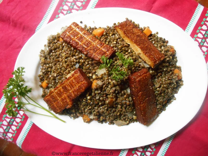 Petit salé aux lentilles (végétalien, vegan)