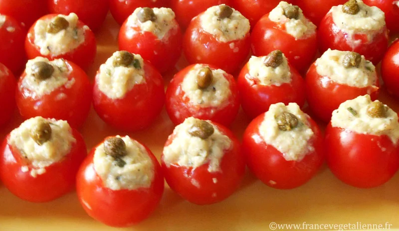 Mini tomates farcies (végétalien, vegan)