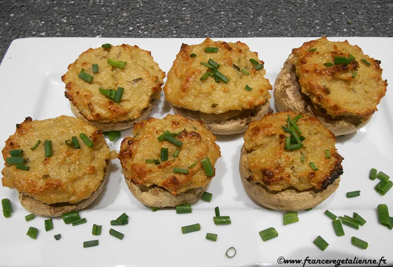 Champignons Farcis Au Fromage De Cajou Vegetalien Vegan