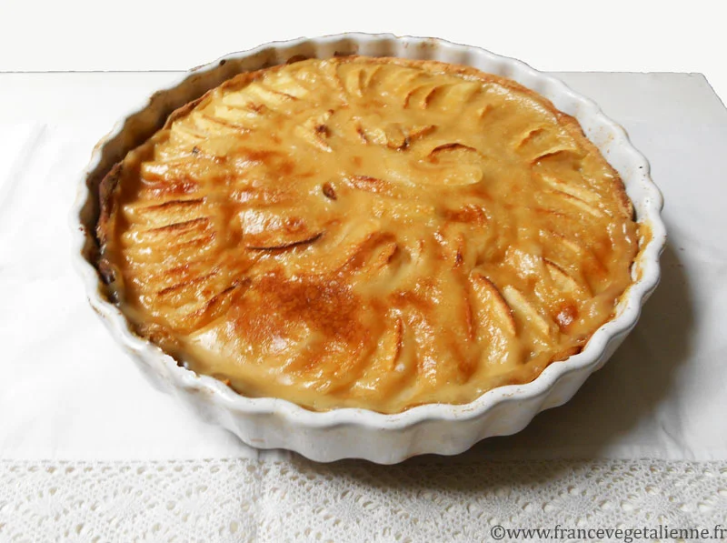 Tarte aux pommes à l'alsacienne (végétalien, vegan)