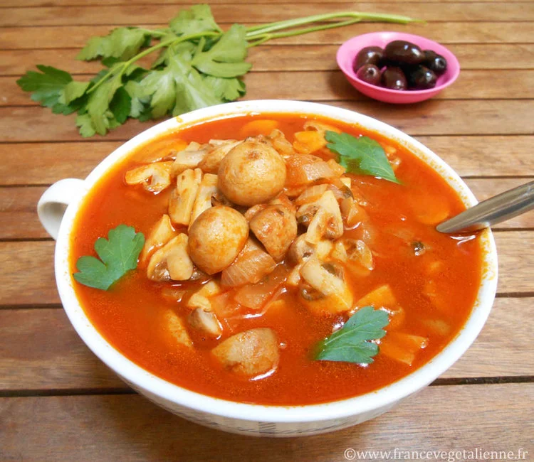 Champignons à la grecque (végétalien, vegan)