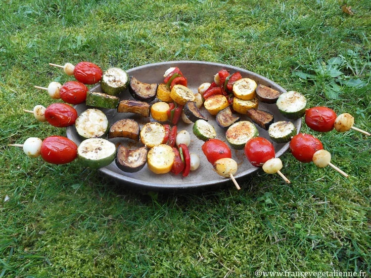 Brochettes de légumes (végétalien, vegan)