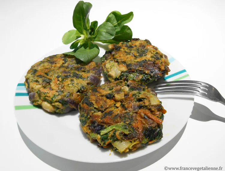 Galettes aux épinards et champignons (végétalien, vegan)