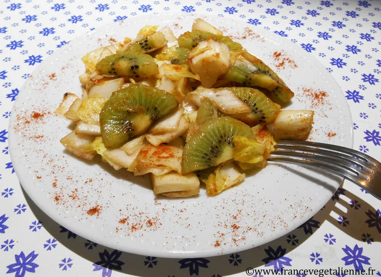 Salade d'endives-kiwi (végétalien, vegan)