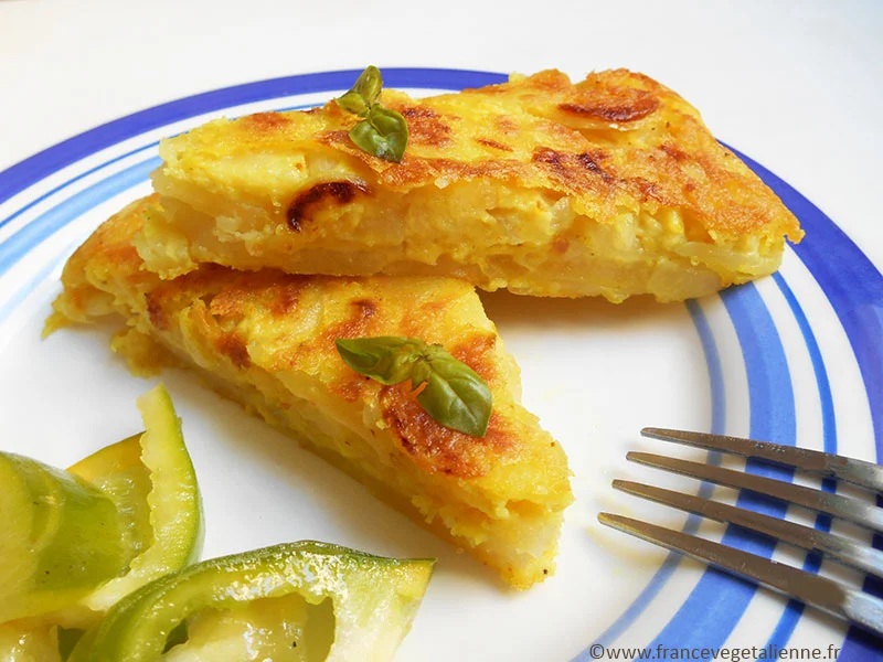 Tortilla de patatas (végétalien, vegan)