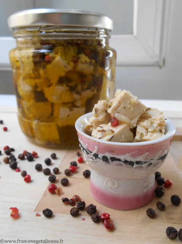 Feta marinée (végétalien, vegan)