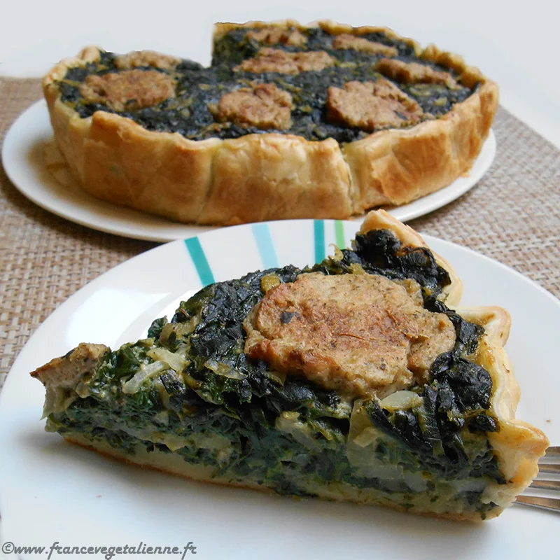 Quiche aux épinards et "chèvre" (végétalien, vegan)