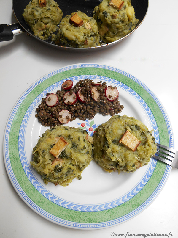 Trinxat (écrasée de chou et pomme de terre, recette végétalienne)