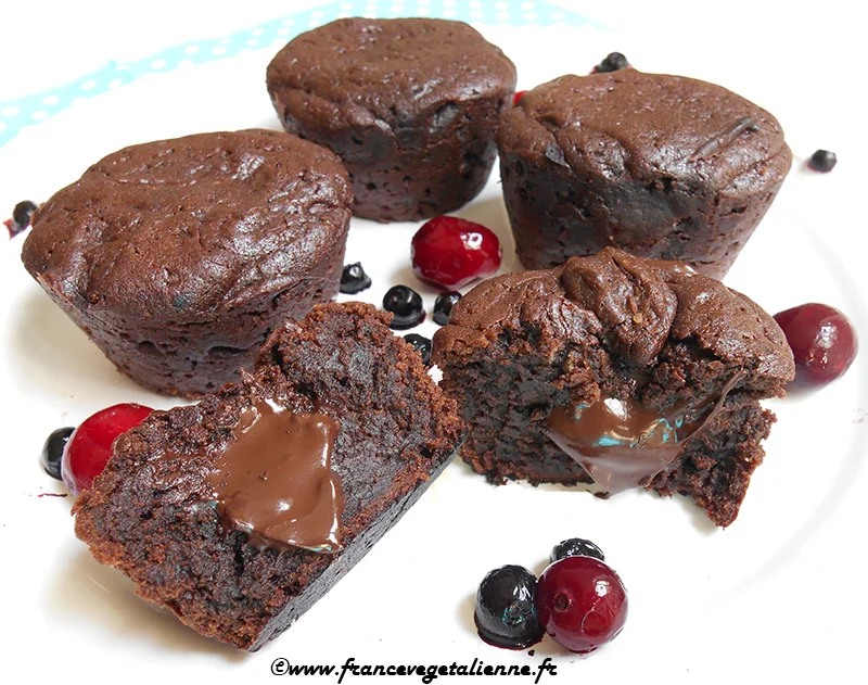 Moelleux au chocolat coeur coulant (végétalien, vegan)