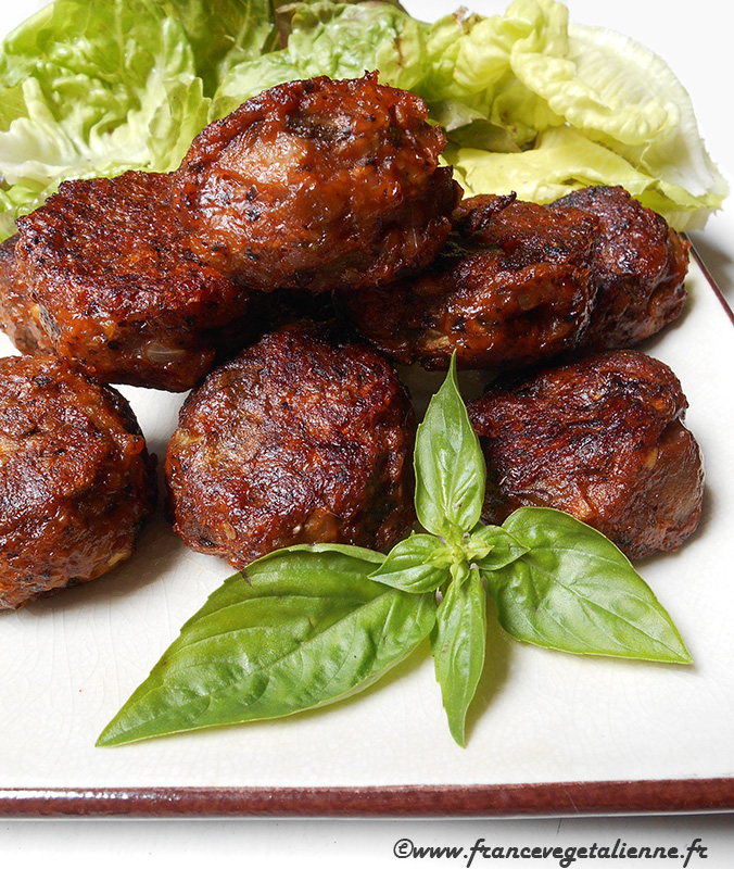 Boulettes d'aubergine et champignons (vegan)