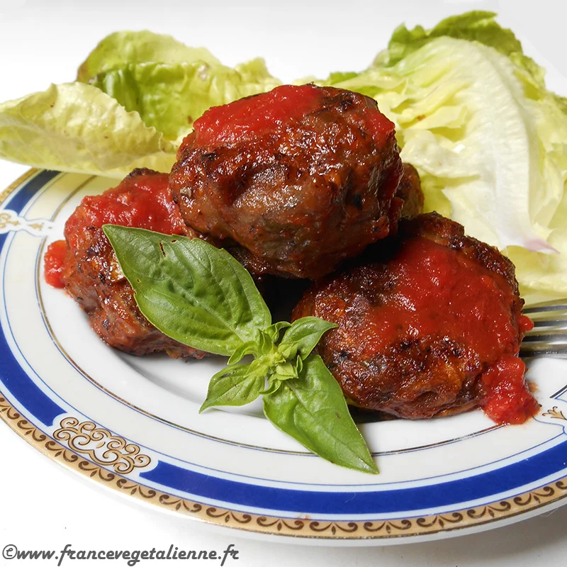 Boulettes d'aubergine/champignon (végétalien, vegan)