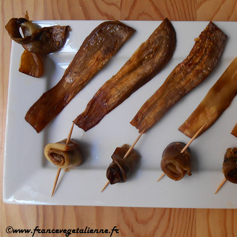 "Bacon" d'aubergine (végétalien, vegan)