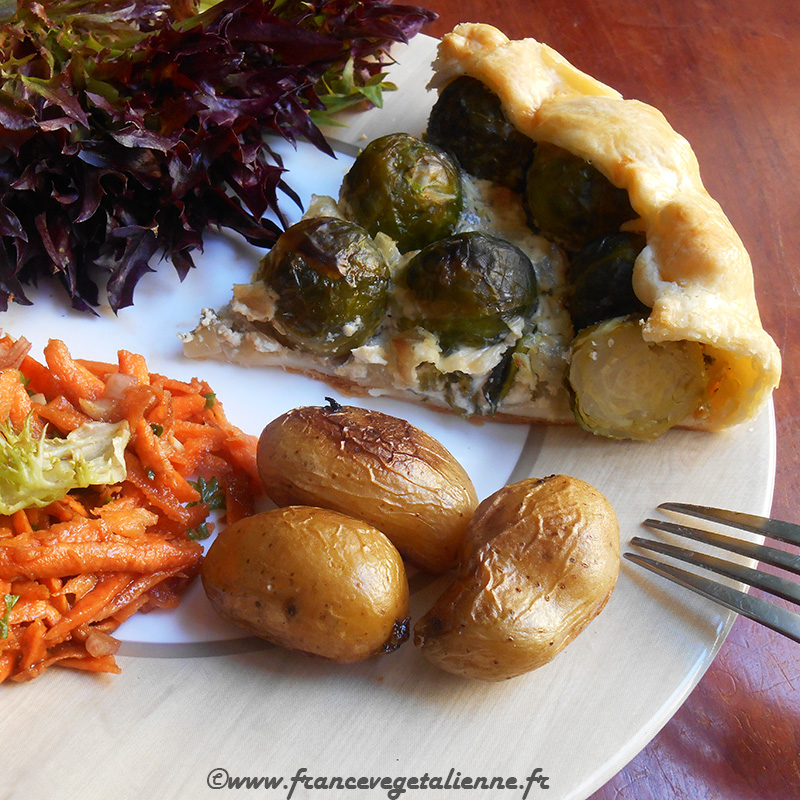 Tourte aux choux de Bruxelles (végétalien, vegan)
