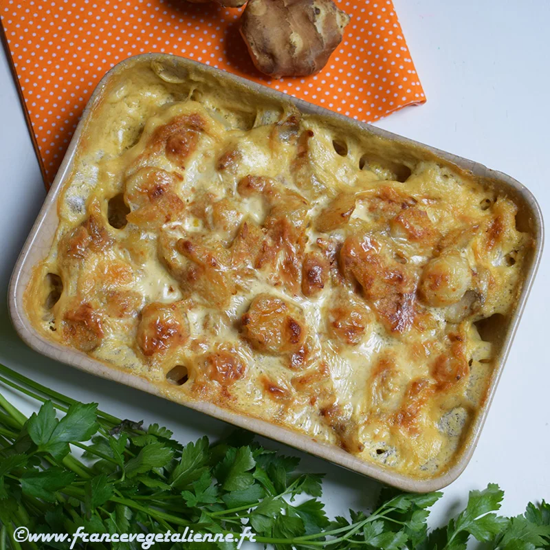 Gratin de topinambours (végétalien, vegan)