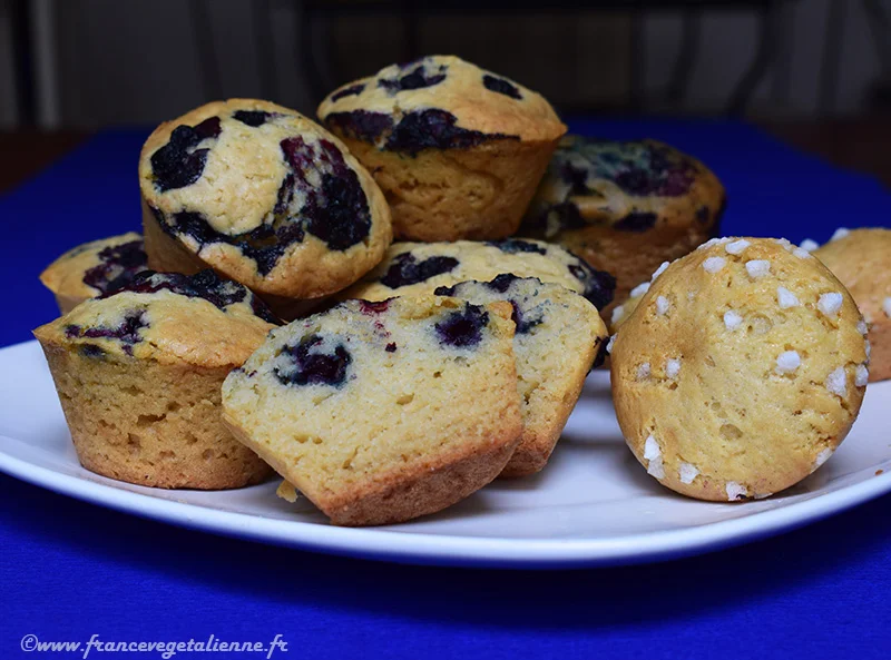 Muffins aux myrtilles (sans oeuf, sans lait)