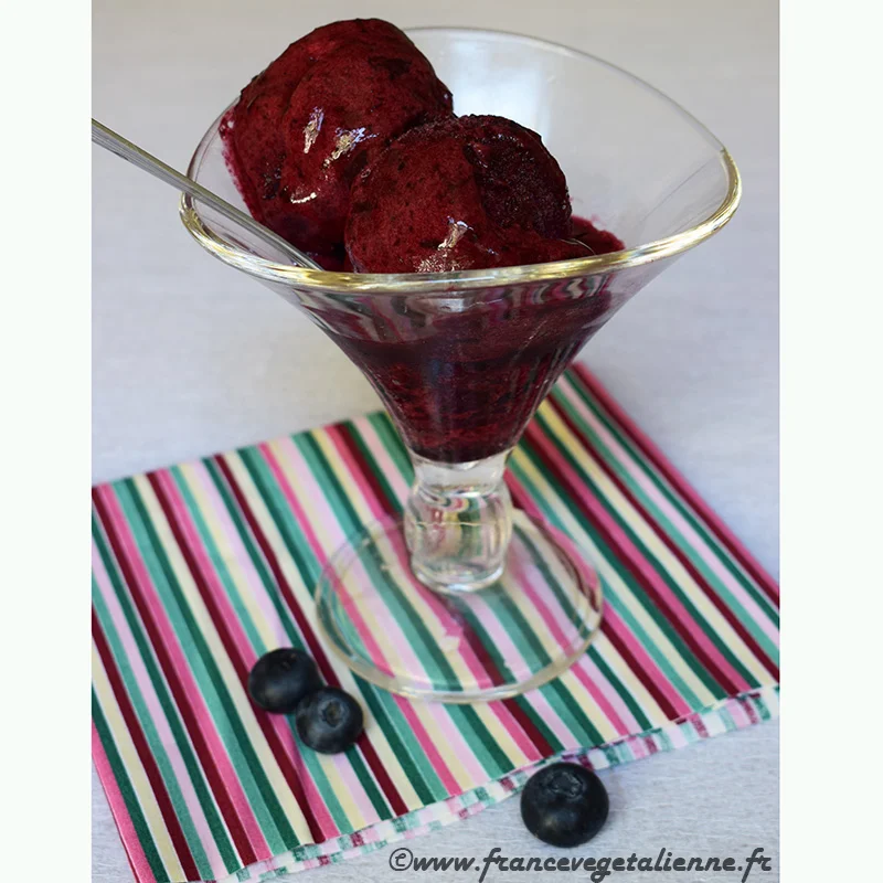 Sorbet myrtilles (végétalien, vegan)