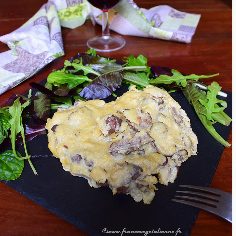 Brouillade aux mousserons (végétalien, vegan)