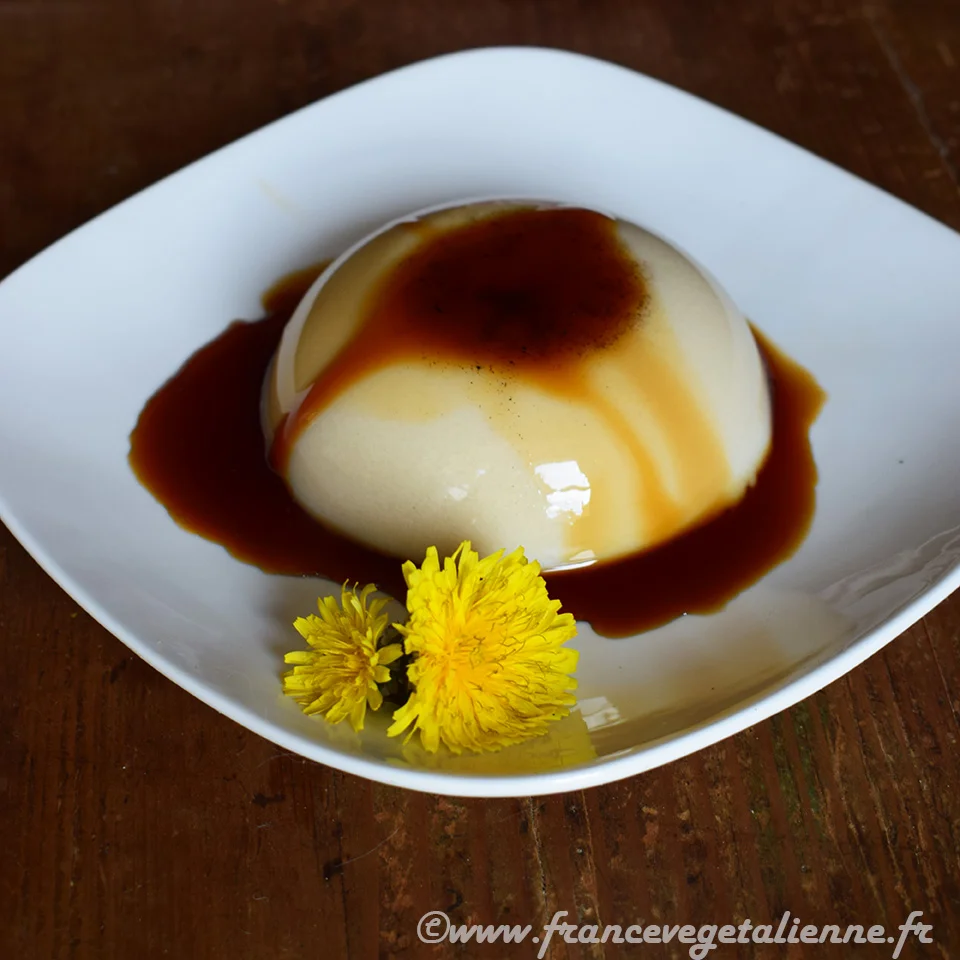 Crème renversée au caramel (végétalien, vegan)