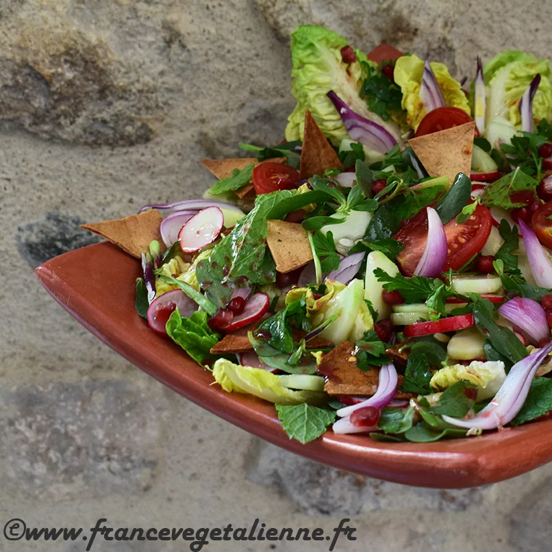 Fatouche ou fattouche (végétalien; vegan)