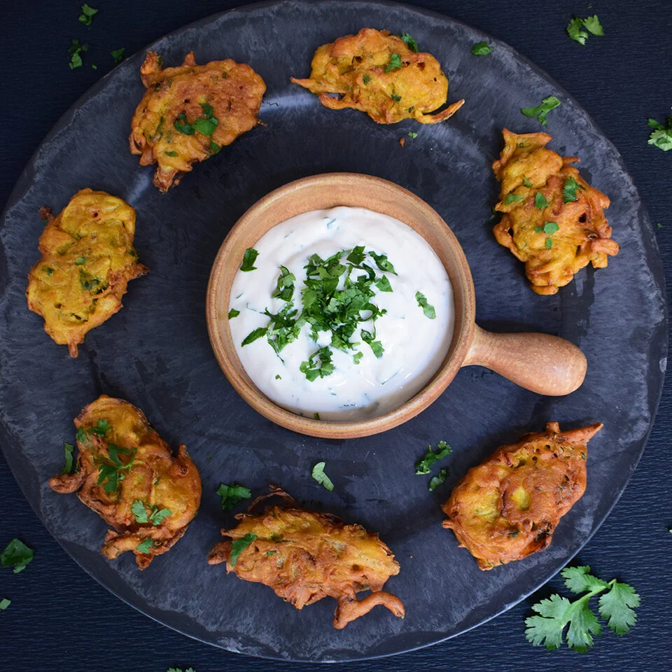 Oignons bhaji (beignets d’oignons) (végétalien, vegan)