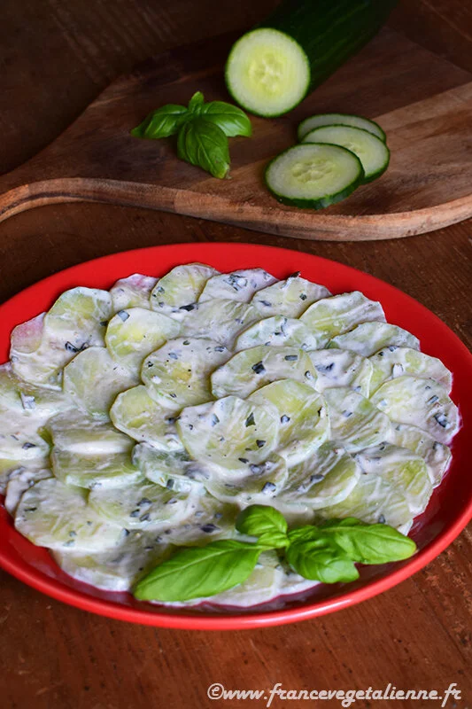 Concombre au yaourt (végétalien, vegan)