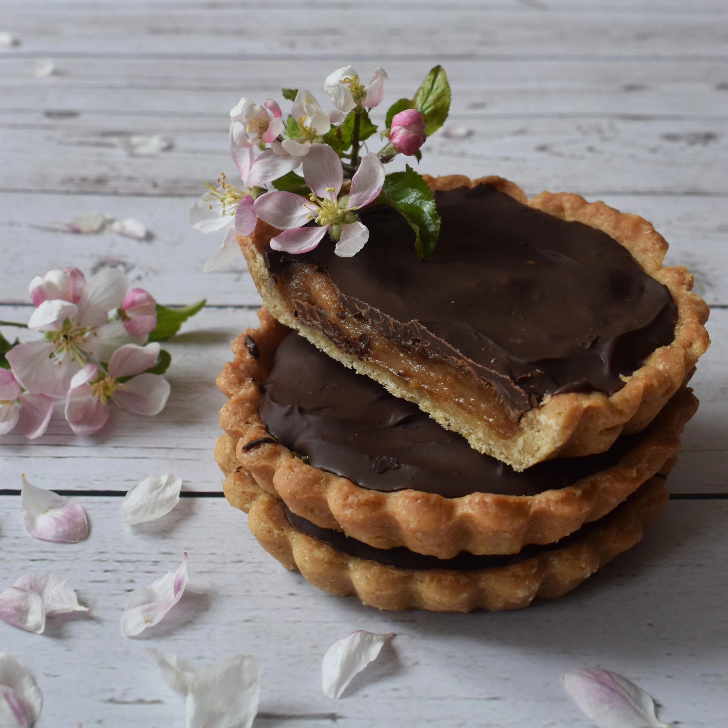 Tartelettes "caramel" / chocolat (végétalien, vegan)
