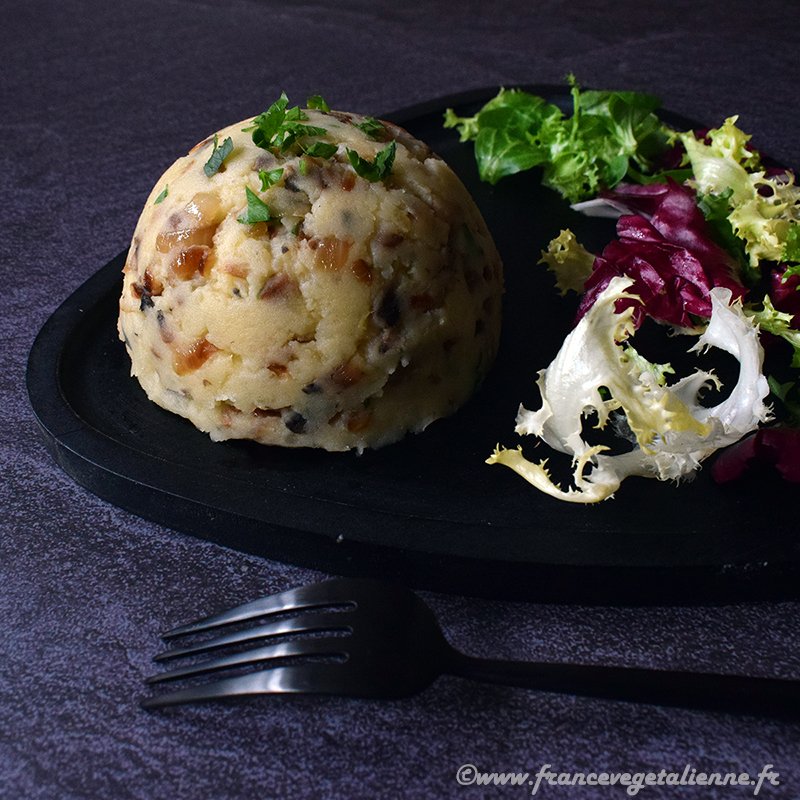 Ecrasé de pommes de terre aux champignons (végétarien, vegan)