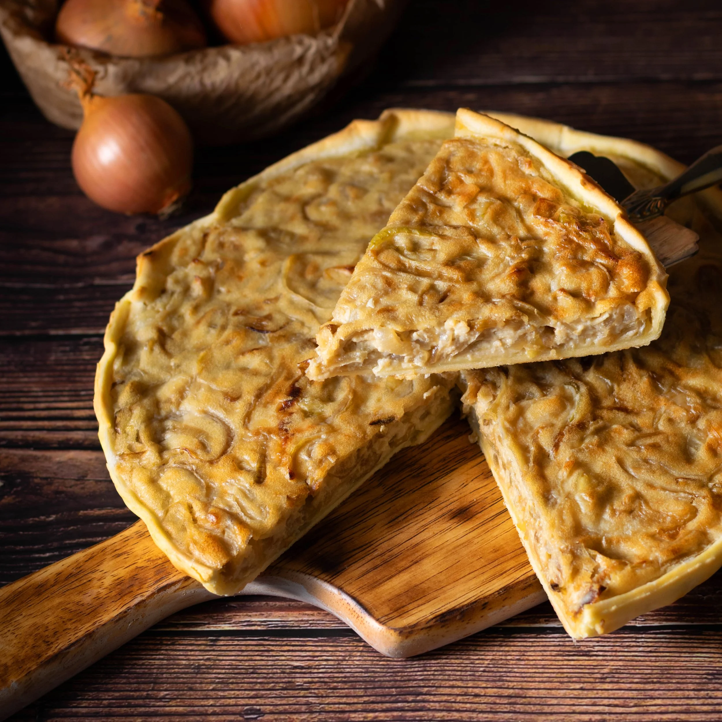 Tarte à l'oignon (végétalien, vegan)