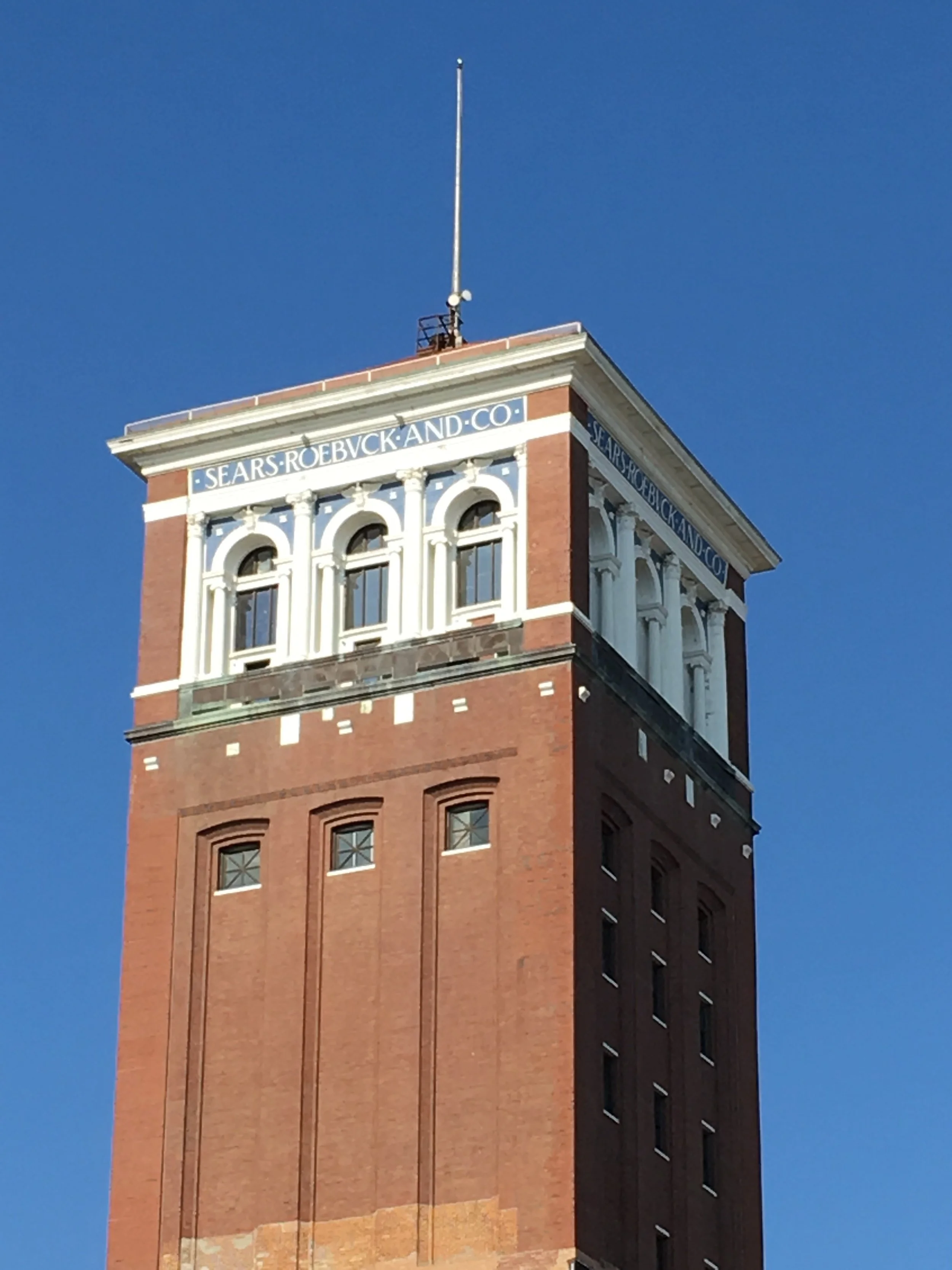 The original Sears Tower, built in the 19th century, now called "Nichols Tower," is home to several non-profit organizations serving the communiy.