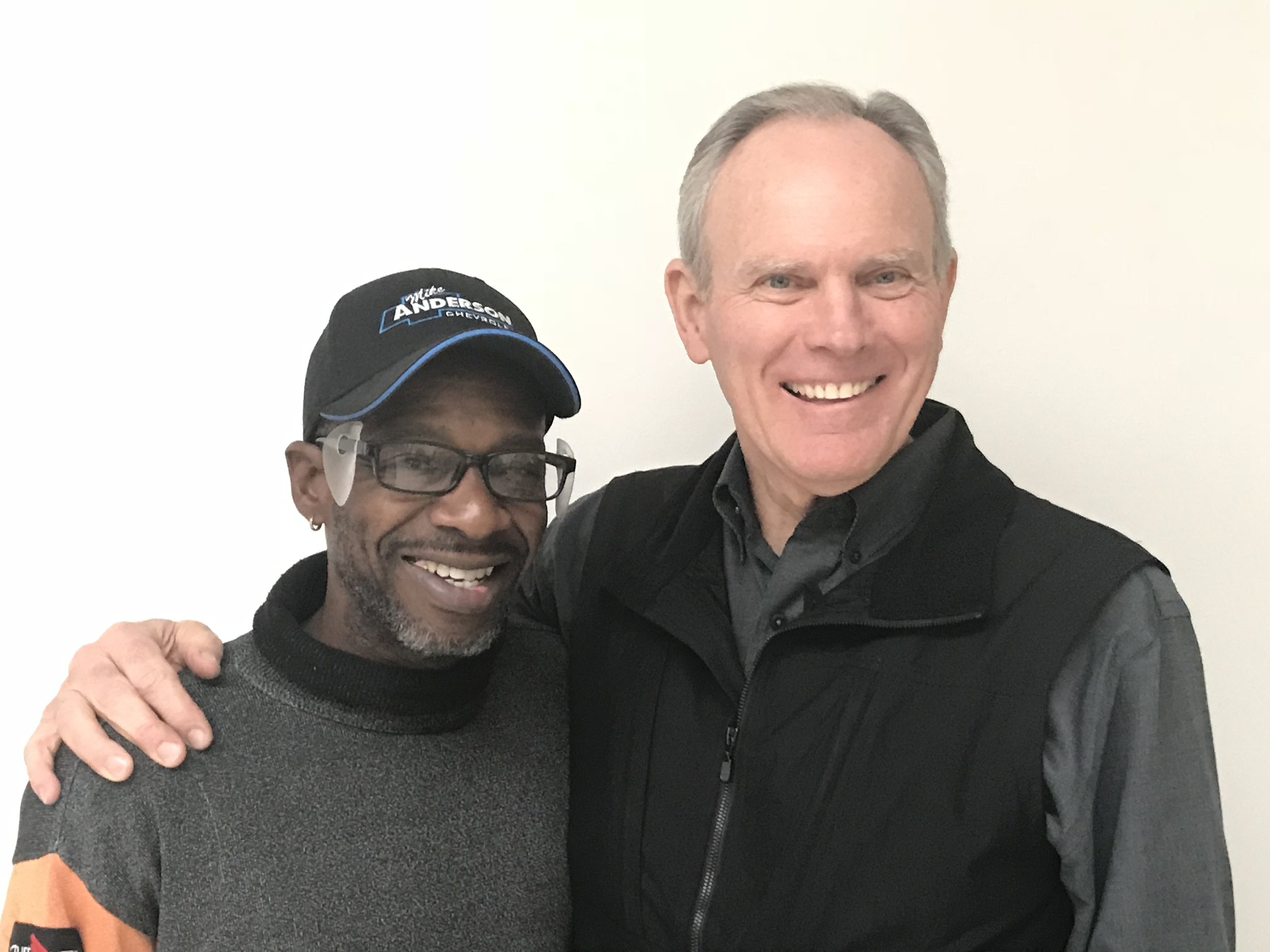 Mike and his first employee from Cara Chicago enjoying a moment together at EGP.