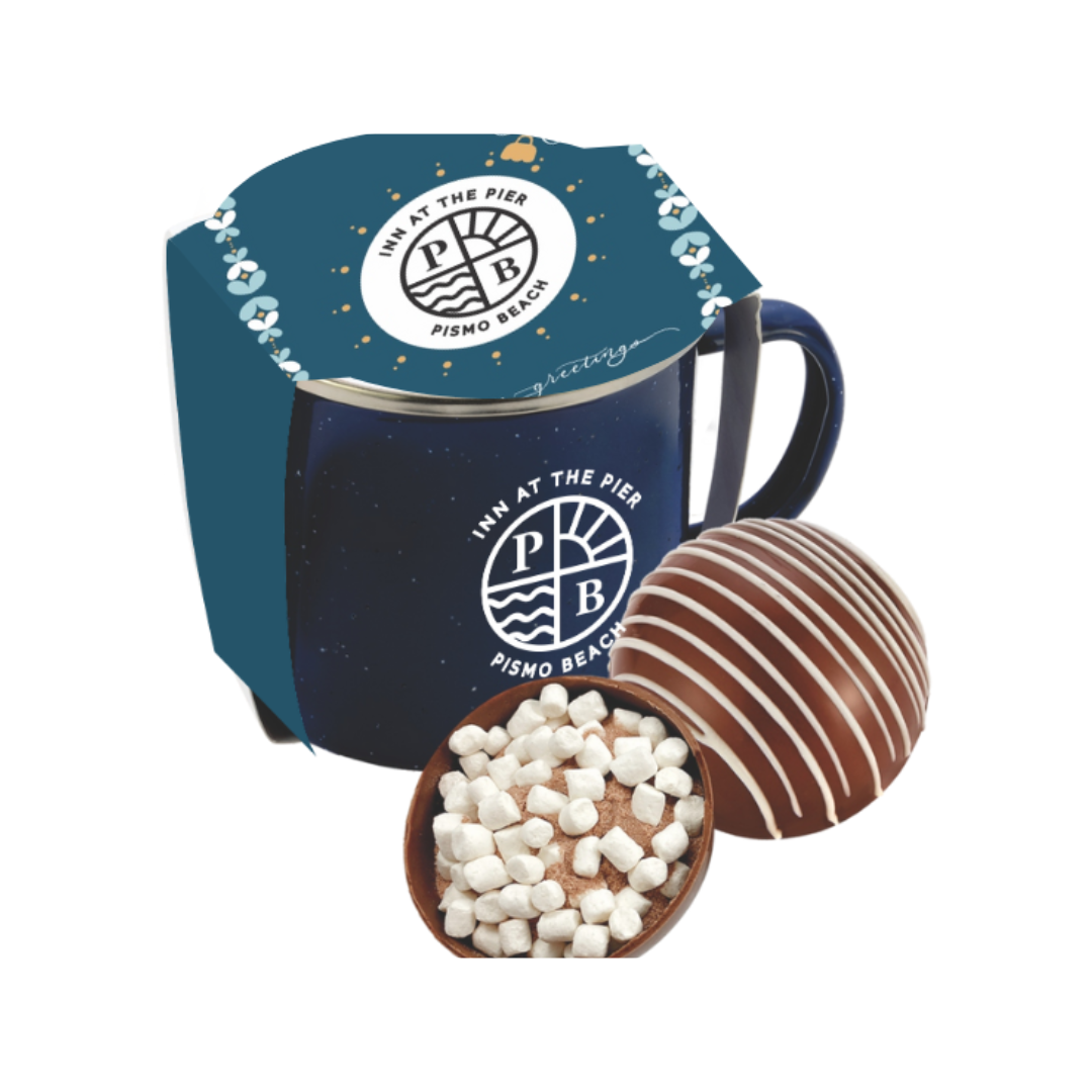 hot chocolate bombs in mug with sleeve