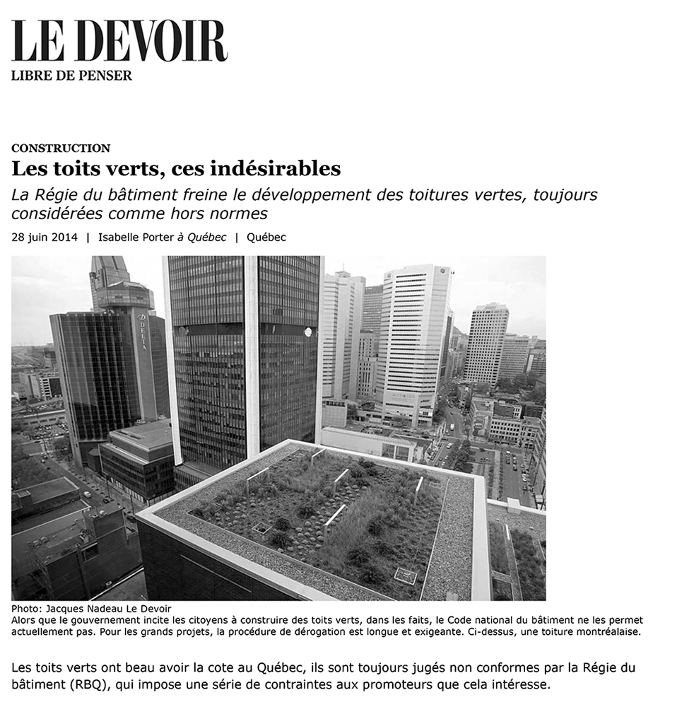 Le Devoir, 28/06/2014