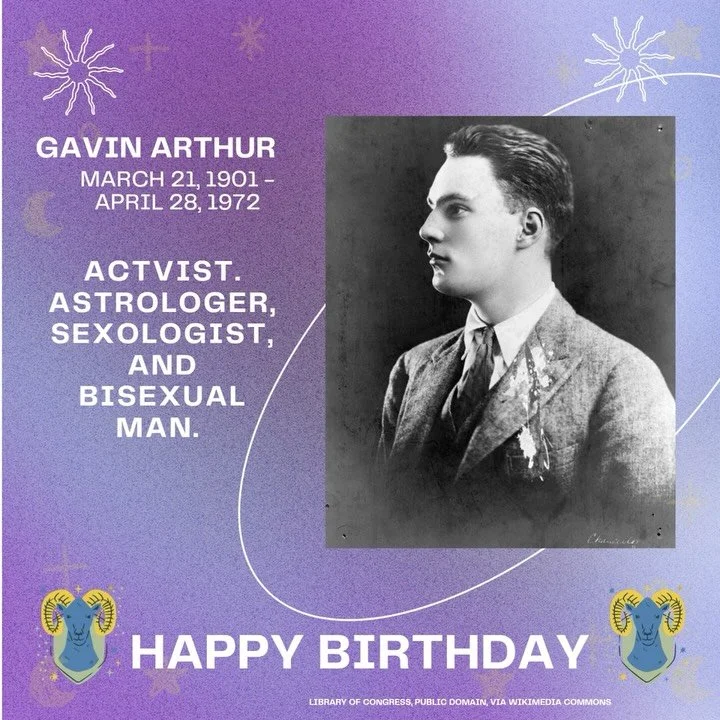Happy Birthday Gavin Arthur! Incredible openly bisexual activist, and astrologer who was foundational element in the &ldquo;Human Be-In&rdquo; in San Francisco. 

#gavinarthur #astrology #queersf #sfhistory #queerhistory