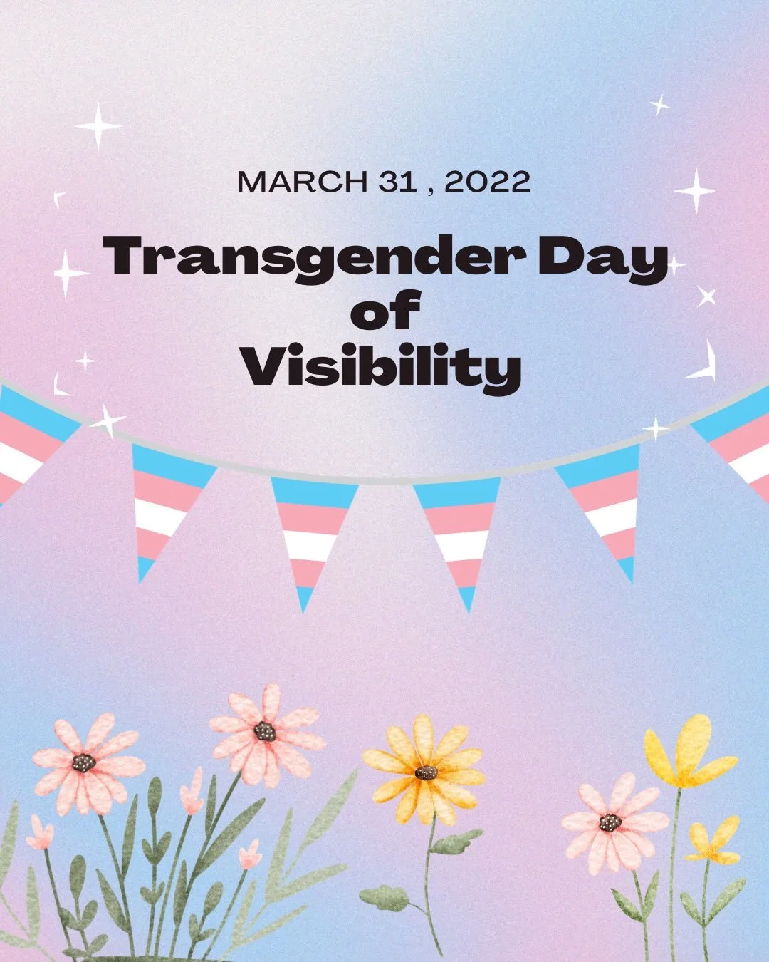 🏳️&zwj;⚧️⚧️March 31st marks Transgender Day of Visibility! We would not be here without the radical, joyful, brave, and fierce trans folk who paved the way for future generations of queers. Thank you thank you thank you. To all the trans folks today