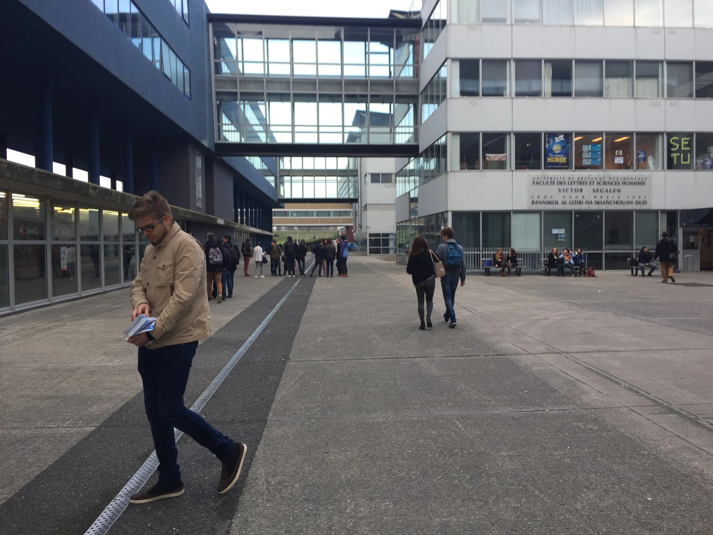 Université Bretagne Occidentale, bâtiment Victor Ségalen, Brest, décembre 2016.