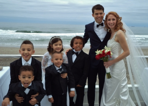 The entire wedding party was children. Hunter, my Little, is the boy next to me. My daughter is the little girl.